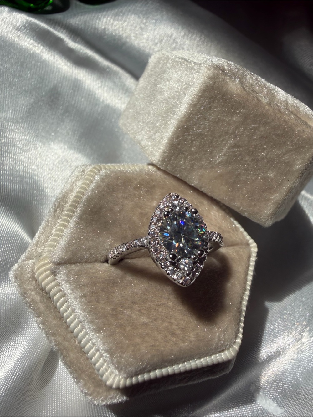 Captivating 1 CT Marquise Moissanite Ring | 925 Sterling Silver | Size 6 | NEW